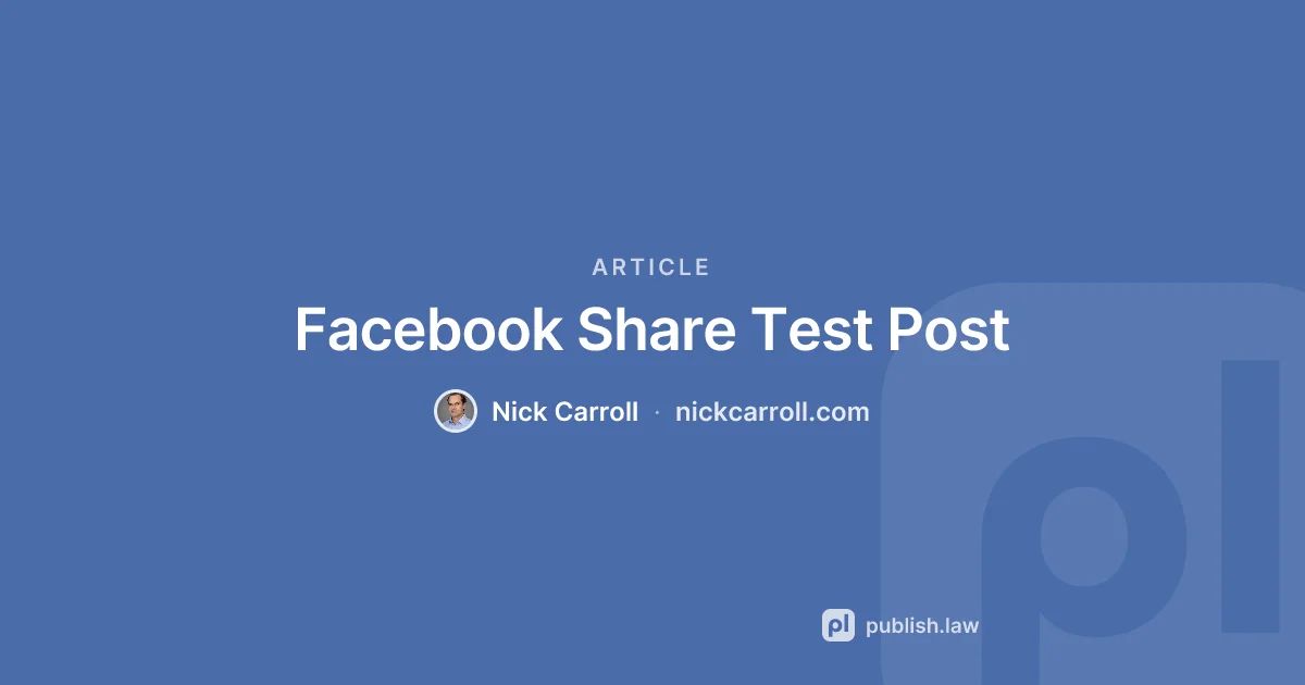 Facebook Share Test Post title graphic